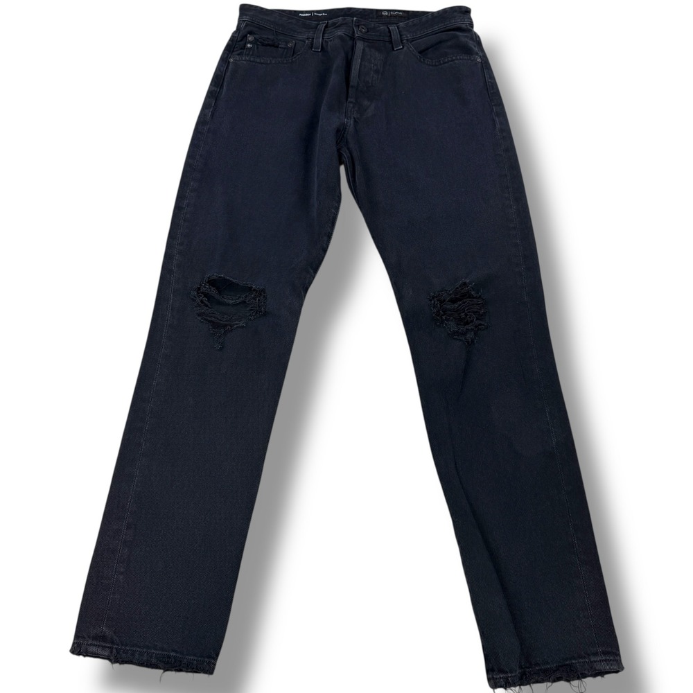AG Adriano Goldschmied Pollock Vintage Slim‎ Jeans Mens 32x31 Black Distressed